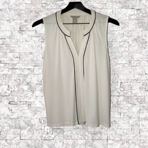 *M* White Sleeveless H&M Blouse Black Accents